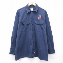 【20%OFF】ディッキーズ ワークシャツ TRU ネイビー XL | 古着