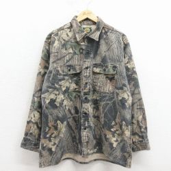 【20%OFF】カベラス 00s 長袖ハンティングシャツ 迷彩 ブラウン XL | 古着