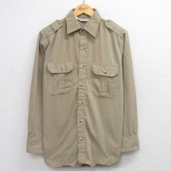 L★古着 Wear Guard 長袖 ワーク シャツ メンズ 00年代 00s ベージュ 26mar14