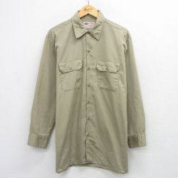 XL★古着 ディッキーズ 長袖 ワーク シャツ メンズ 00年代 00s ベージュ 26mar27
