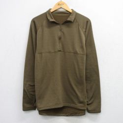 00s ハーフジップミリタリートップス PCU レベル2 グリーン XL | 古着