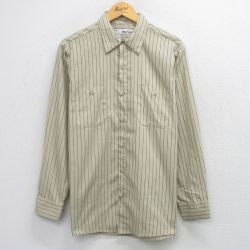 Wear Guard 90s 長袖ワークシャツ ストライプ ベージュ XL | 古着