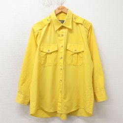 XL★古着 長袖 ワーク シャツ メンズ 00年代 00s 大きいサイズ 黄 26apr04