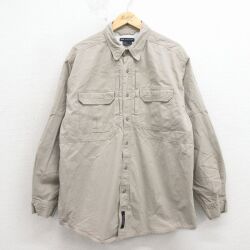 XL★古着 5.11タクティカル 長袖 ワーク シャツ メンズ コットン ベージュ 26apr15
