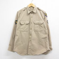 50s ミリタリーシャツ ベージュ L | 古着