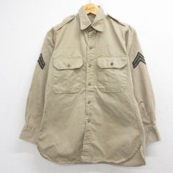 50s ミリタリーシャツ ベージュ M | 古着