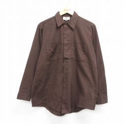 ディッキーズ 90s 長袖ワークシャツ ブラウン L | 古着