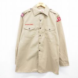 90s 長袖シャツ ボーイスカウト ベージュ メンズM相当 | 古着