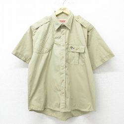 【50%OFF】XL★古着 半袖 ハンティング シャツ メンズ 90年代 90s ベージュ カーキ 24jun13 中古 トップス