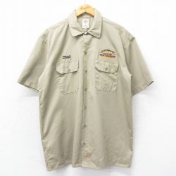 XL★古着 半袖 ワーク シャツ メンズ RIVERBOAT ベージュ カーキ 25apr05 中古 トップス