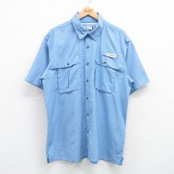 半袖フィッシングシャツ ネイビーチェック XL | 古着