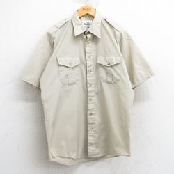 ウールリッチ 80s 半袖ワークシャツ ベージュ L | 古着