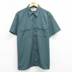 XL★古着 ディッキーズ Dickies 半袖 ワーク シャツ メンズ 00年代 00s 緑 グリーン 25apr12 中古 トップス