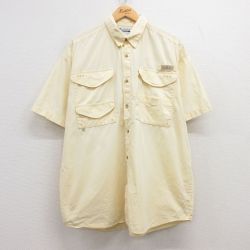 XL★古着 コロンビア COLUMBIA 半袖 フィッシング シャツ メンズ 00年代 00s PFG 大きいサイズ 黄 イエロー 内側メッシュ 25apr16 中古 トップス