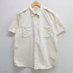 XL★古着 ラルフローレン Ralph Lauren デニムアンドサプライ 半袖 ブランド ワーク シャツ メンズ 大きいサイズ コットン 白 ホワイト 25apr26 中古 トップス