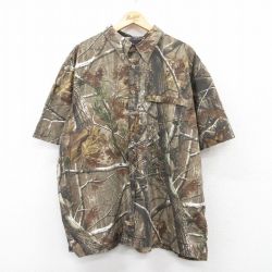XL★古着 ウォールズ Walls 半袖 ハンティング シャツ メンズ リアルツリー 大きいサイズ コットン 茶他 ブラウン 迷彩 25may01 中古 トップス