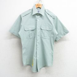 L★古着 半袖 ミリタリー シャツ メンズ 00年代 00s USA 薄緑 グリーン 25may10 中古 トップス