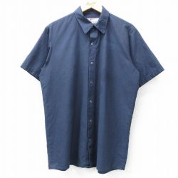 【50%OFF】L★古着 レッドキャップ 半袖 ワーク シャツ メンズ 90年代 90s ロング丈 USA 紺 ネイビー 25may10 中古 トップス
