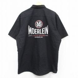 XL★古着 レッドキャップ 半袖 ワーク シャツ メンズ MOERLEIN 大きいサイズ 黒 ブラック 【spe】 25may31 中古 トップス