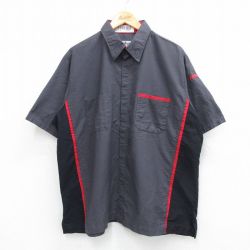 XL★古着 レッドキャップ 半袖 ワーク シャツ メンズ 日産 リップストップ 大きいサイズ 濃グレー 【spe】 25jun12 中古 トップス
