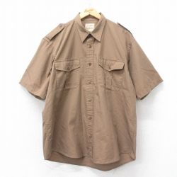 【50%OFF】XL★古着 カベラス 半袖 ワーク シャツ メンズ 大きいサイズ 茶 ブラウン 25jun12 中古 トップス