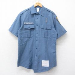 L★古着 半袖 ワーク シャツ メンズ 00年代 00s ポリス USA製 薄紺 ネイビー 25jun12 中古 トップス