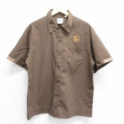 XL★古着 Wear Guard 半袖 ワーク シャツ メンズ UPS 茶 ブラウン 25jun16 中古 トップス