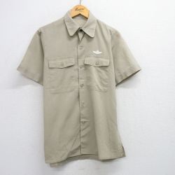 M★古着 半袖 ビンテージ ミリタリー シャツ メンズ 60年代 60s USA製 ベージュ カーキ 25jun17 中古 トップス