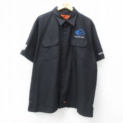 XL★古着 レッドキャップ 半袖 ワーク シャツ メンズ CLIMATE PROS 大きいサイズ 黒 ブラック 25jul04 中古 トップス