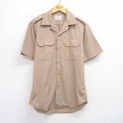 M★古着 半袖 ワーク シャツ メンズ 90年代 90s 開襟 オープンカラー USA製 ベージュ カーキ 25jul05 中古 トップス