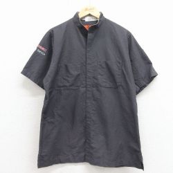 M★古着 レッドキャップ 半袖 ワーク シャツ メンズ 00年代 00s GMC リップストップ 濃グレー 26mar31