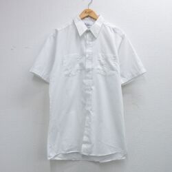 XL★古着 半袖 ワーク シャツ メンズ 90年代 90s ロング丈 USA製 白【spe】 26apr25
