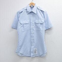 M★古着 半袖 ミリタリー シャツ メンズ 00年代 00s USA製 薄紺 26apr25