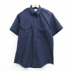M★古着 レッドキャップ 半袖 ワーク シャツ メンズ 90年代 90s USA製 紺 26apr25