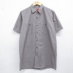レッドキャップ 半袖ワークシャツ MMHS グレー L | 古着