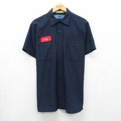 CINTAS 90s 半袖ワークシャツ ネイビー XL | 古着
