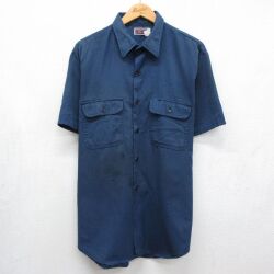 ビッグマック 80s 半袖ワークシャツ ネイビー XL | 古着