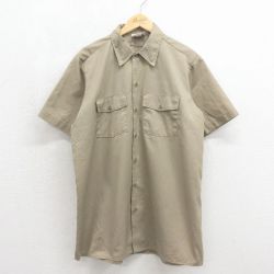 ディッキーズ 90s 半袖ワークシャツ ベージュ メンズXL相当 | 古着