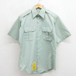 90s 半袖ミリタリーシャツ グリーン メンズL相当 | 古着