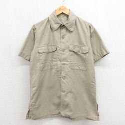 60s 半袖ミリタリーシャツ ベージュ メンズM相当 | 古着