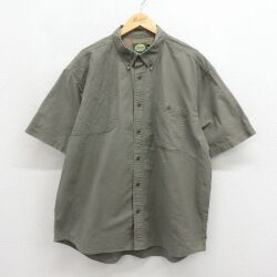 XL★古着 カベラス 半袖 ハンティング シャツ メンズ 00年代 00s 大きいサイズ コットン ボタンダウン カーキ【spe】 26jun24