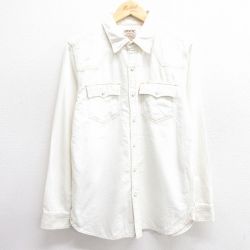 M★古着 リーバイス Levis 長袖 ウエスタン シャツ メンズ 90年代 90s 生成り 25mar24 中古 トップス