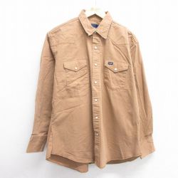 XL★古着 ラングラー Wrangler 長袖 ウエスタン シャツ メンズ コットン 茶 ブラウン デニム 25mar25 中古 トップス