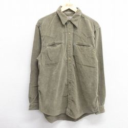 L★古着 THE TERRITORY AHEAD 長袖 ウエスタン シャツ メンズ 00年代 00s コットン 濃緑 グリーン 25mar25 中古 トップス