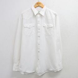 XL★古着 長袖 ウエスタン シャツ メンズ 90年代 90s USA製 白 ホワイト 25apr02 中古 トップス