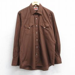 L★古着 ミラー 長袖 ウエスタン シャツ メンズ 80年代 80s 茶 ブラウン 25aug30 中古 トップス