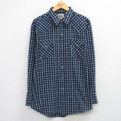 XL★古着 ELY 長袖 ウエスタン シャツ メンズ 90年代 90s 大きいサイズ 黒他 チェック 26feb06