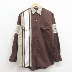 ウエスタンシャツ マルチカラー ブラウン L | 古着
