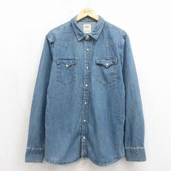 リーバイス 長袖ウエスタンシャツ ネイビー L | 古着