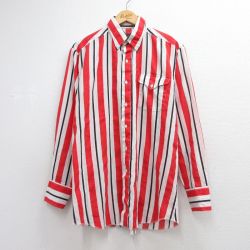 ウエスタン 90s 長袖シャツ レッドストライプ メンズL相当 | 古着